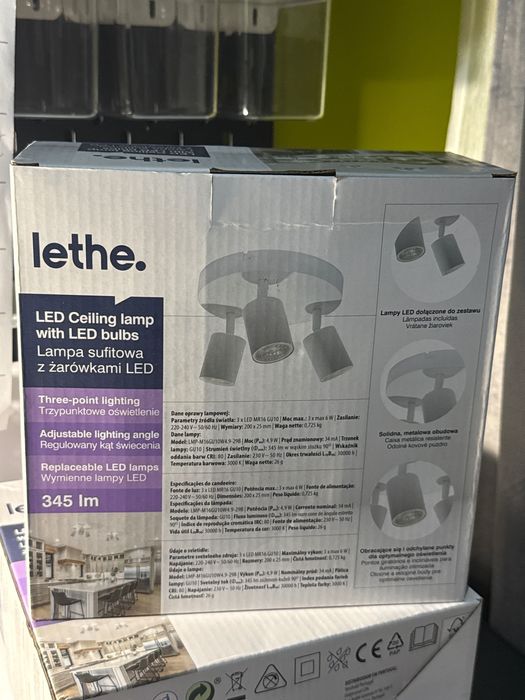 Lampa sufitowa Lethe z żarówkami LED w zestawie (3 lata gwar, paragon)