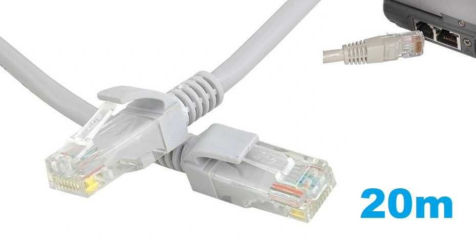 Kabel Sieciowy Lan ethernet skrętka RJ45 UTP 20m Cat5E * Wejherowo