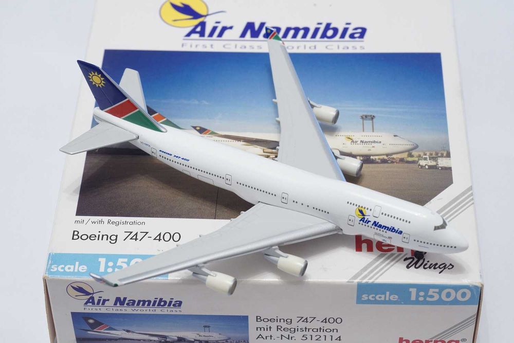 HERPA Air Namibia Boeing 747-400 skala 1:500