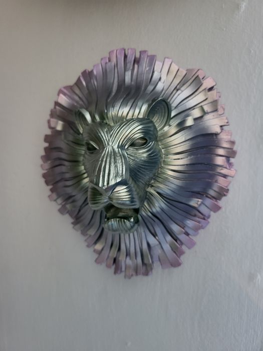 Dekoracja Ścienna Lew Głowa Lwa Unikat opalizująca 3d do pokoju kuchni