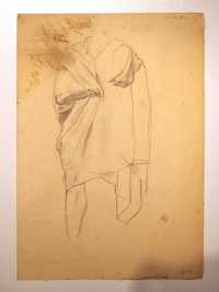 Jan STYKA (1858 - 1925) szkice szat męskich ołówek/papier sygnatura