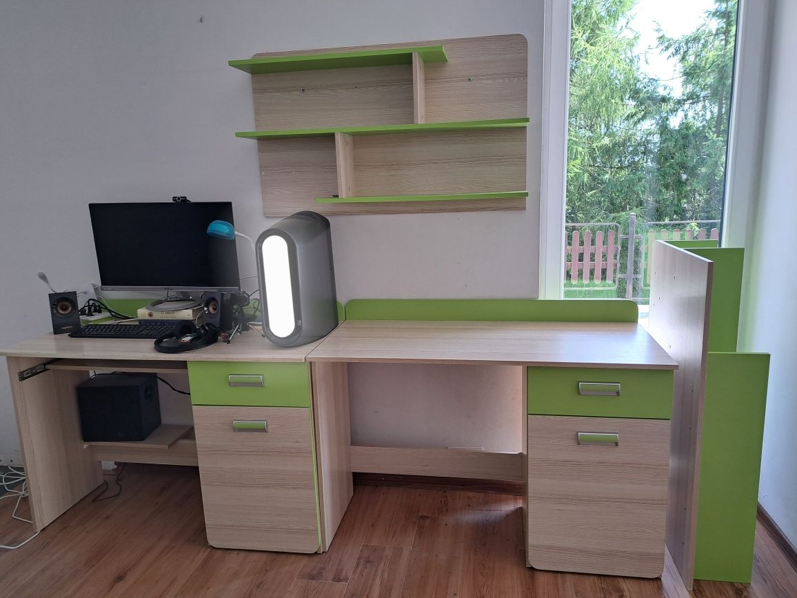 Biurko z szufladą I szafka oraz półka wisząca Lorento Lento