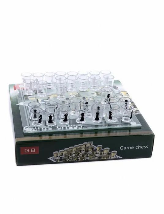 Алкогольні шахи чарки "П'яні шахи" скляна дошка