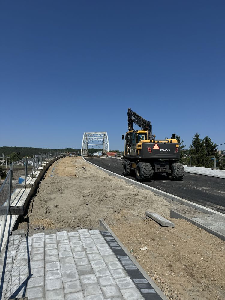Prace ziemne usługi koparka kołowa z przyczepką rotor widły chwytak