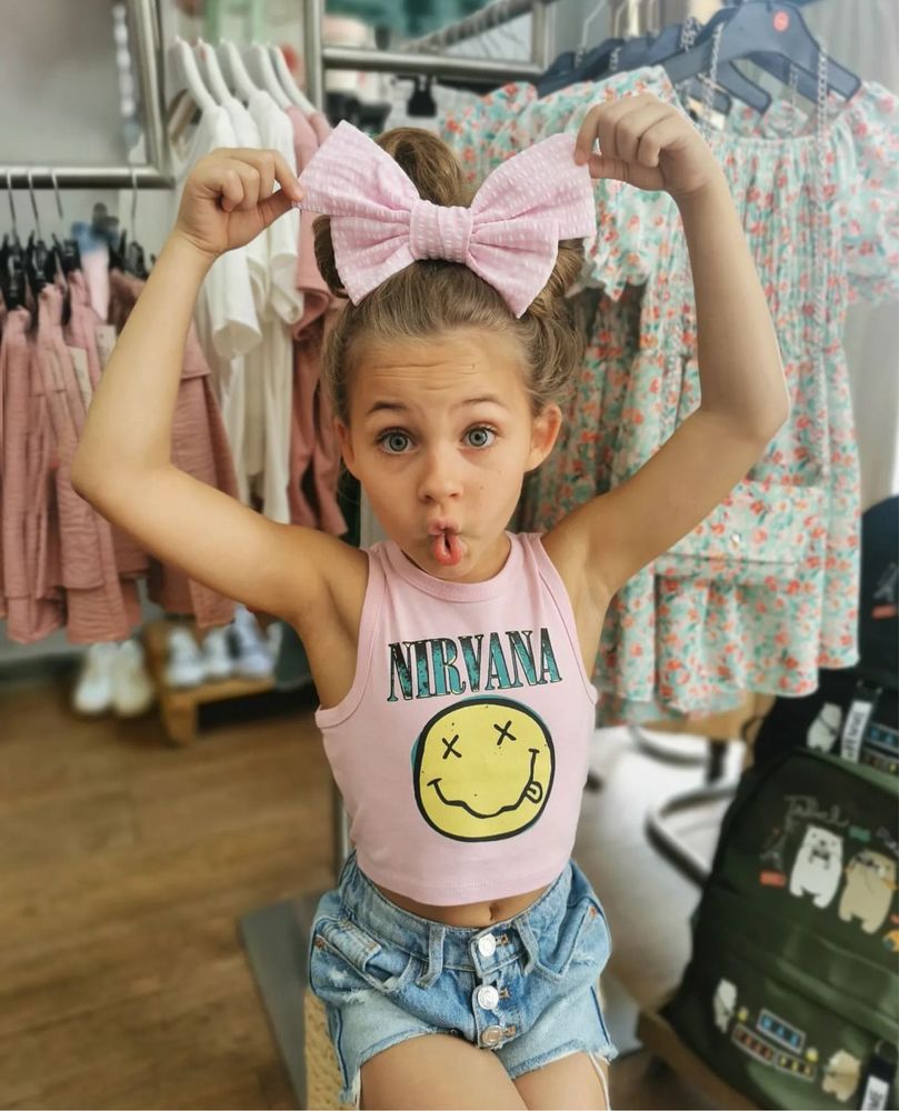 Топ ZARA з принтом NIRVANA вкорочена майка 11 12 років