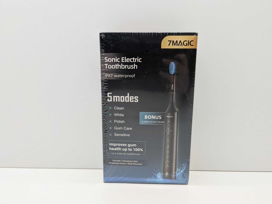 Szczoteczka elektryczna 7MAGIC 5 trybów 5 końcówek czarna