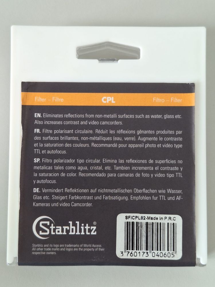 Filtro CPL Starblitz 82mm