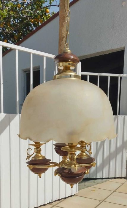 Abajour vidro castanho