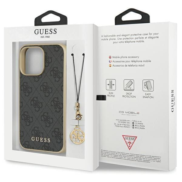 Etui Guess 4G Charm do iPhone 14 Pro 6,1" - Szary/Grey