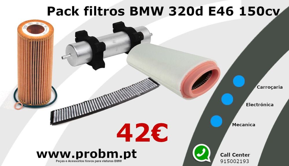 Pack Filtros Revisão Motor BMW E46 150cv