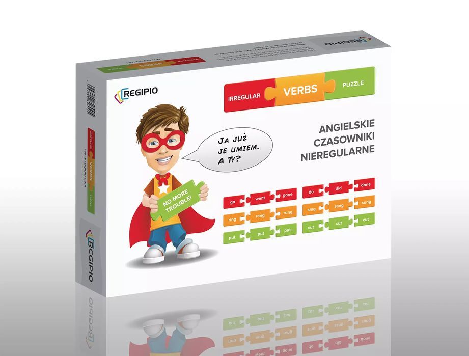 Irregular verbs puzzle. Regipio