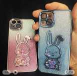 Etui Śliczna brokatowa gwiazda królik etui na iPhone 14 Pro Max