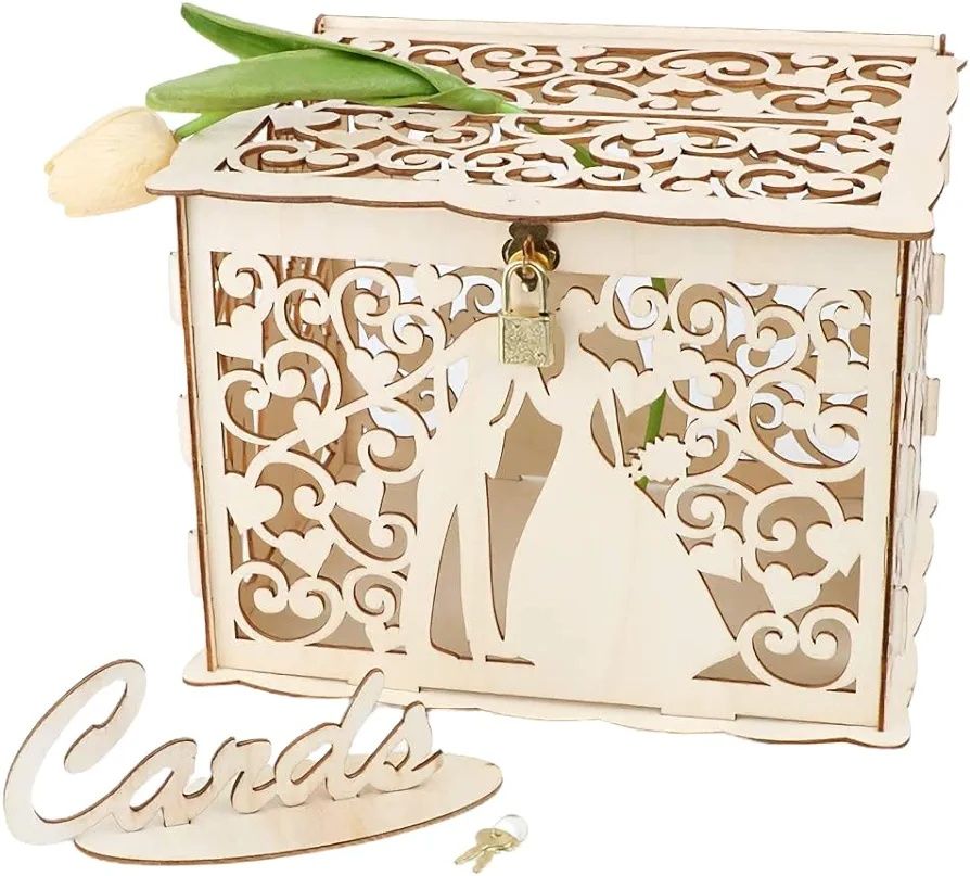 Pudełko, skrzynka, witraż drewniany na karty ślubne
