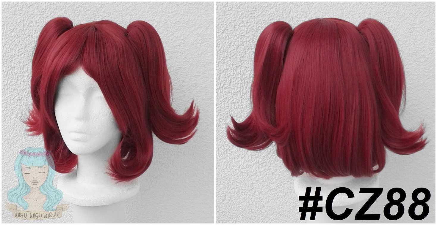 Ruby Kurosawa Love Live czerwona peruka z kitkami krótka cosplay wig