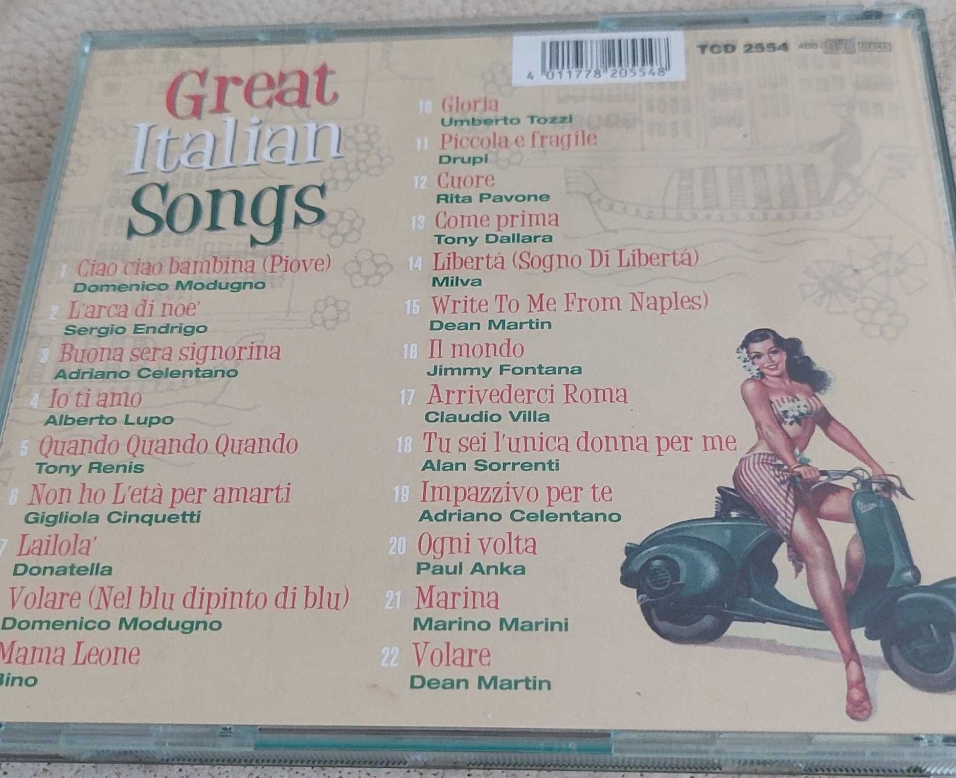 Great Italian Songs, kompilacja hitów z 60's i 70's, płyta CD