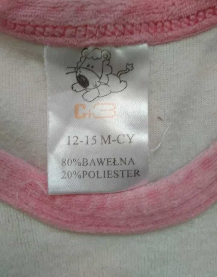Pajac body dres ciepły welurowy jesień zima 80 86