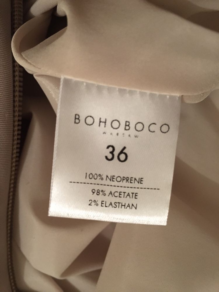 Gorsetowa sukienka mini BOHOBOCO beż r. 36