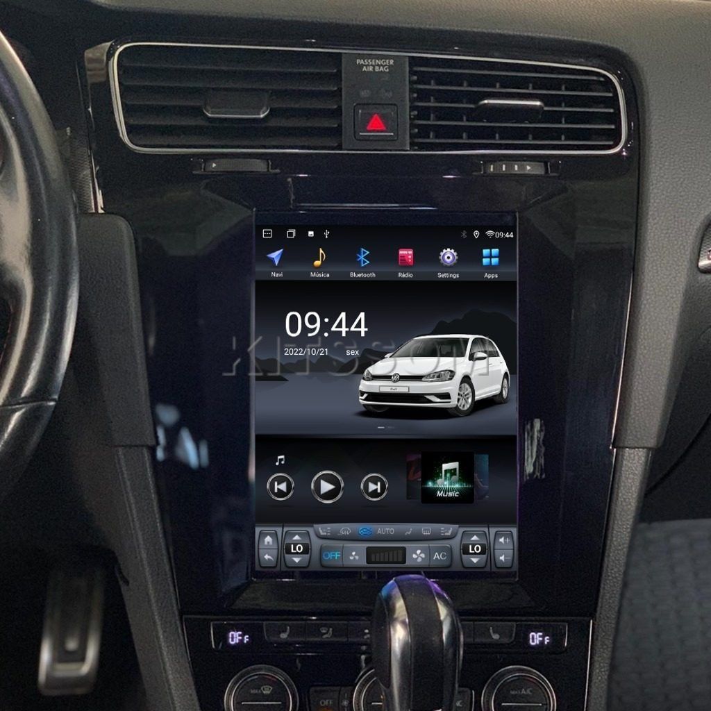 Rádio VW Golf VII Android 13 "Tipo Tesla" (Novo)