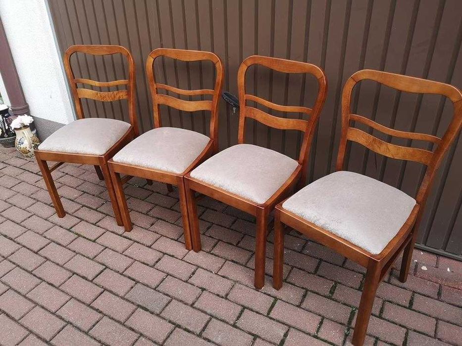 Krzesła ART-DECO Stare Antyk Komplet 4 Sztuki Po Renowacji.