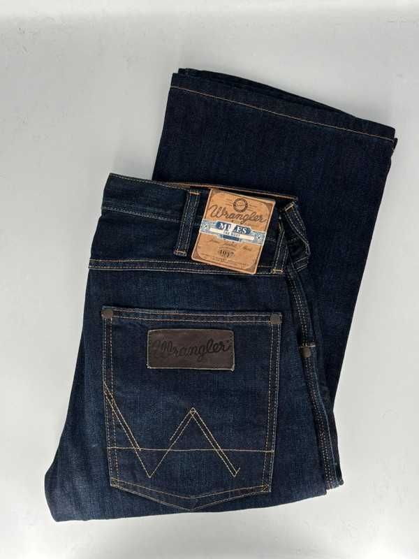 Wrangler MILES W30 L34 Męskie Jeansy Granatowe 100% Bawełna Regular