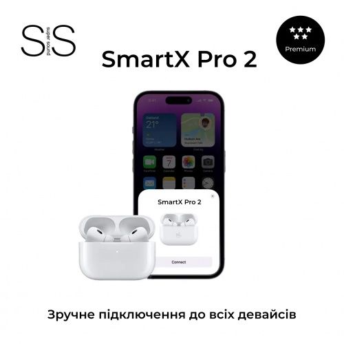 Бездротові Bluetooth-навушники SmartX Pro 2 Premium вакуумні, білі