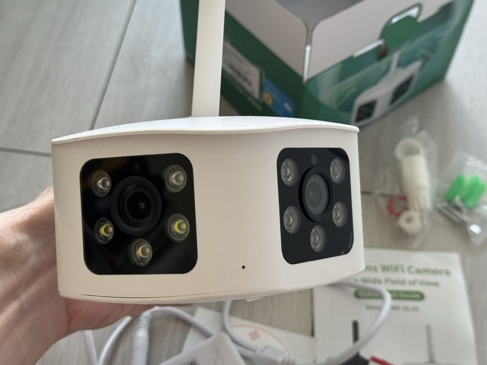 Камера видеонаблюдения с широким углом обзора 180° 8MP Wi-FI 128GB