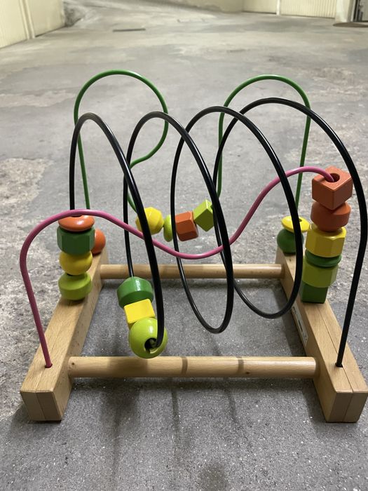 Labirinto de Contas em Madeira - Brinquedo Educativo Infantil