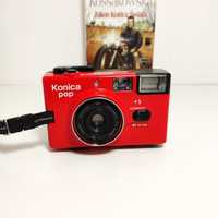 Analogowy aparat fotograficzny  ładna KONICA POP Czerwona bez Lampy