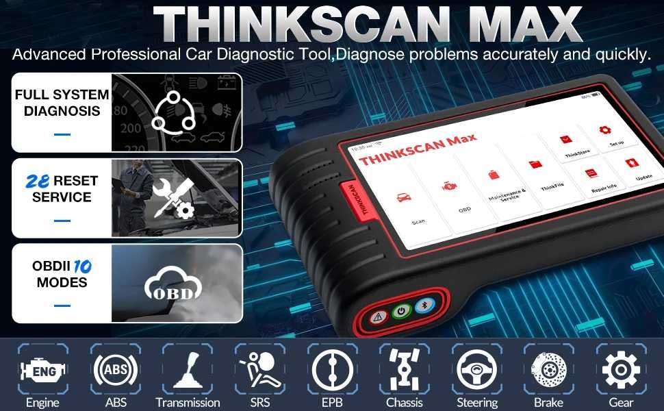 ThinkCar ThinkScan Max Máquina Diagnóstico OBD 28 Funções / PT (NOVO)