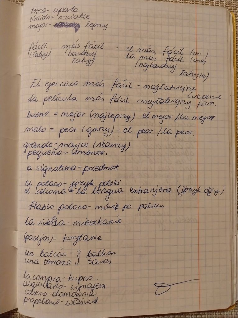 Język hiszpański - notatki w pdf