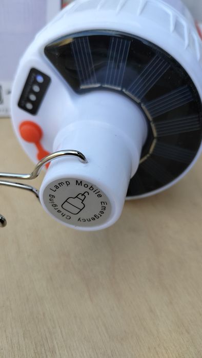 Лампа ліхтар LED на акумуляторі з USB сонячною панеллю +блок заряду