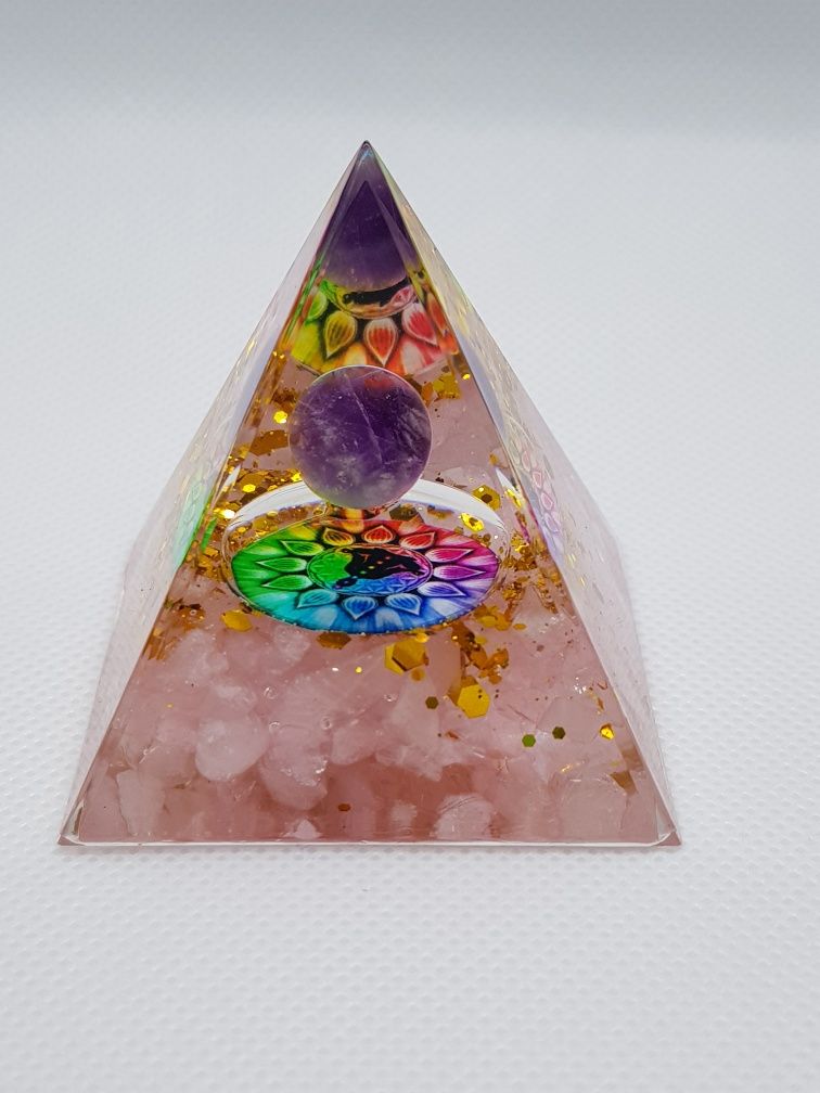 Pirâmide orgonite pedra cristal 5cm * vários modelos