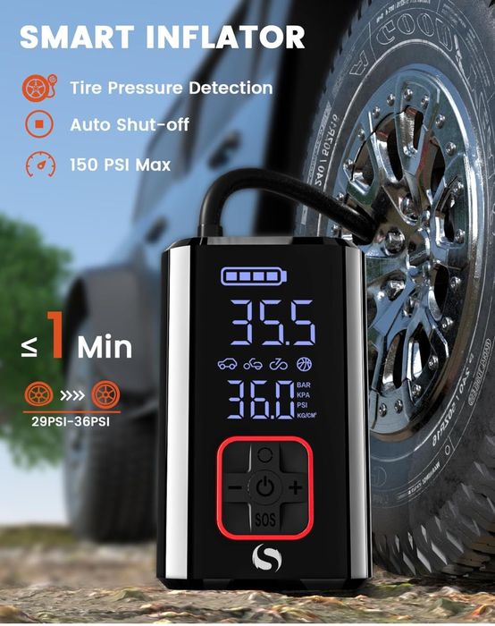 Портативний шинний інфлятор (насос) Servomaster SM10 150PSI для авто/м