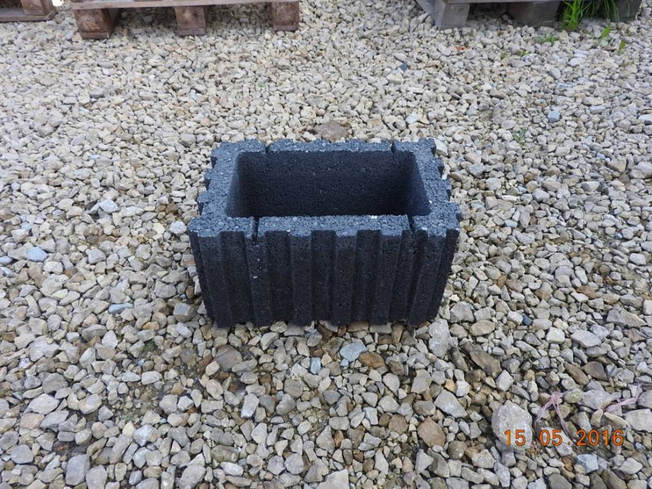 GAZON Donica Betonowa Prostokątna Mała 40x28x20cm KOLOR GRAFIT