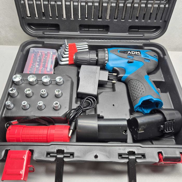 Wkrętarka ADM + walizka, bity, wiertła 2x bateria; Komis Jasło Igielna