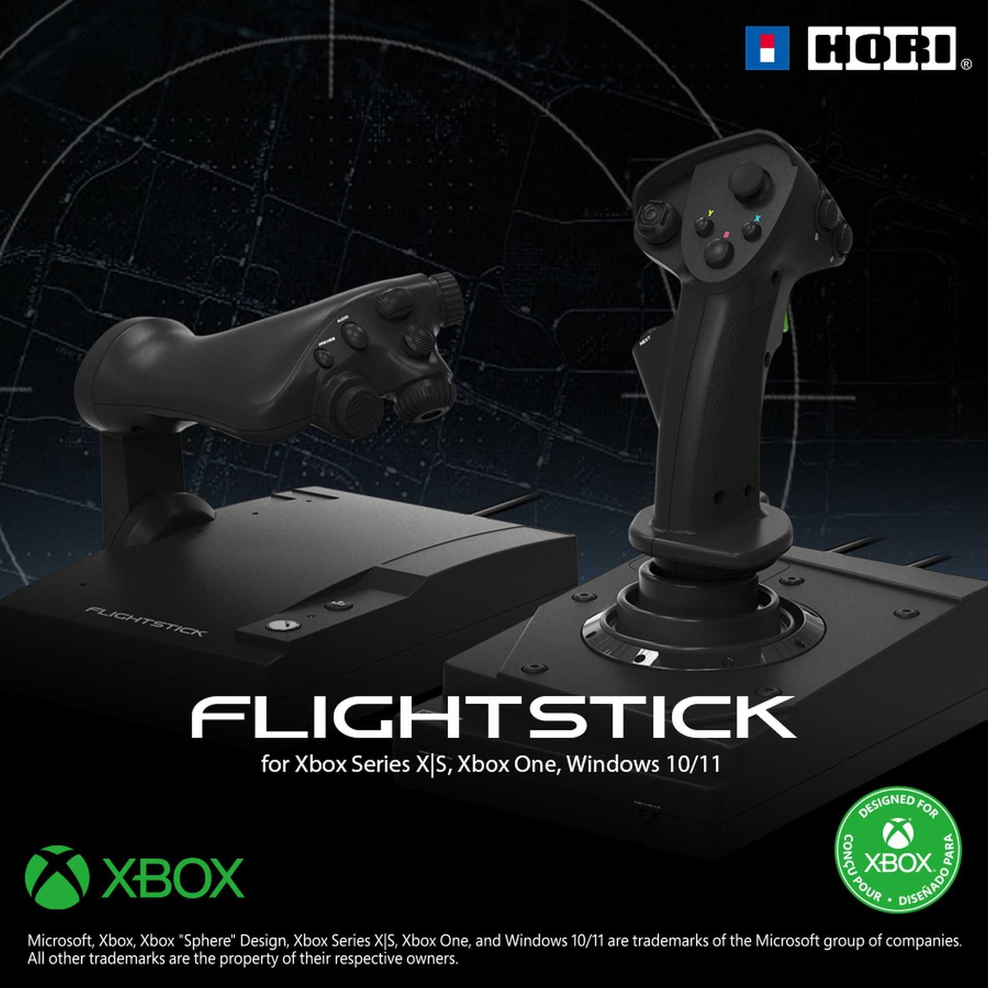 HORI PC XS Xbox One Flight Stick Joystick i przepustnica z Hotas