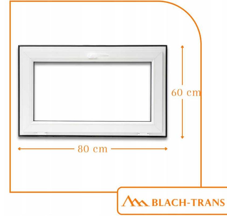 Okno PCV 80x60 Gospodarcze Piwniczne Garażowe Uchylne 800x600 Kolor