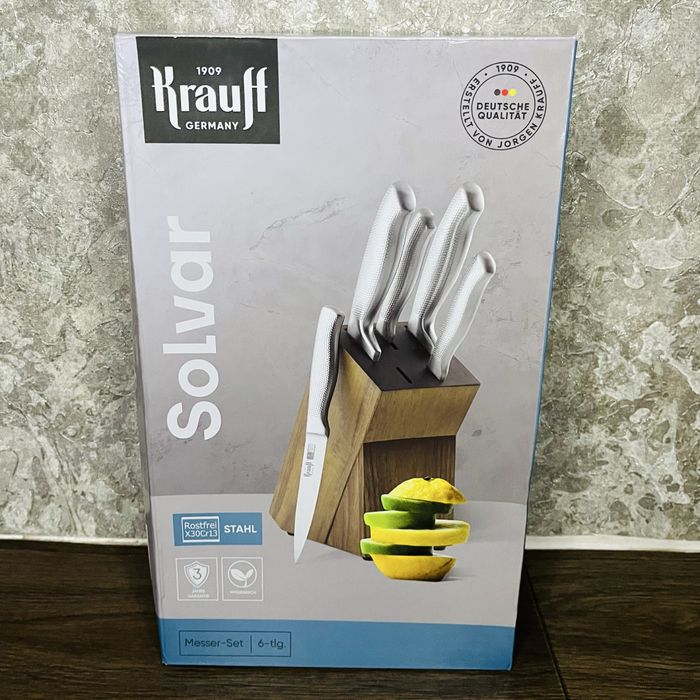 Набір ножів KRAUFF Solvar 5-ти предметів з підставкою • Доставка OLX