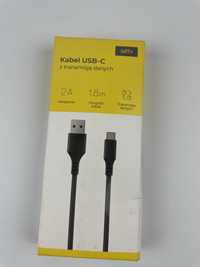 Kabel USB C Setty 1,8m, transmisja danych czarny