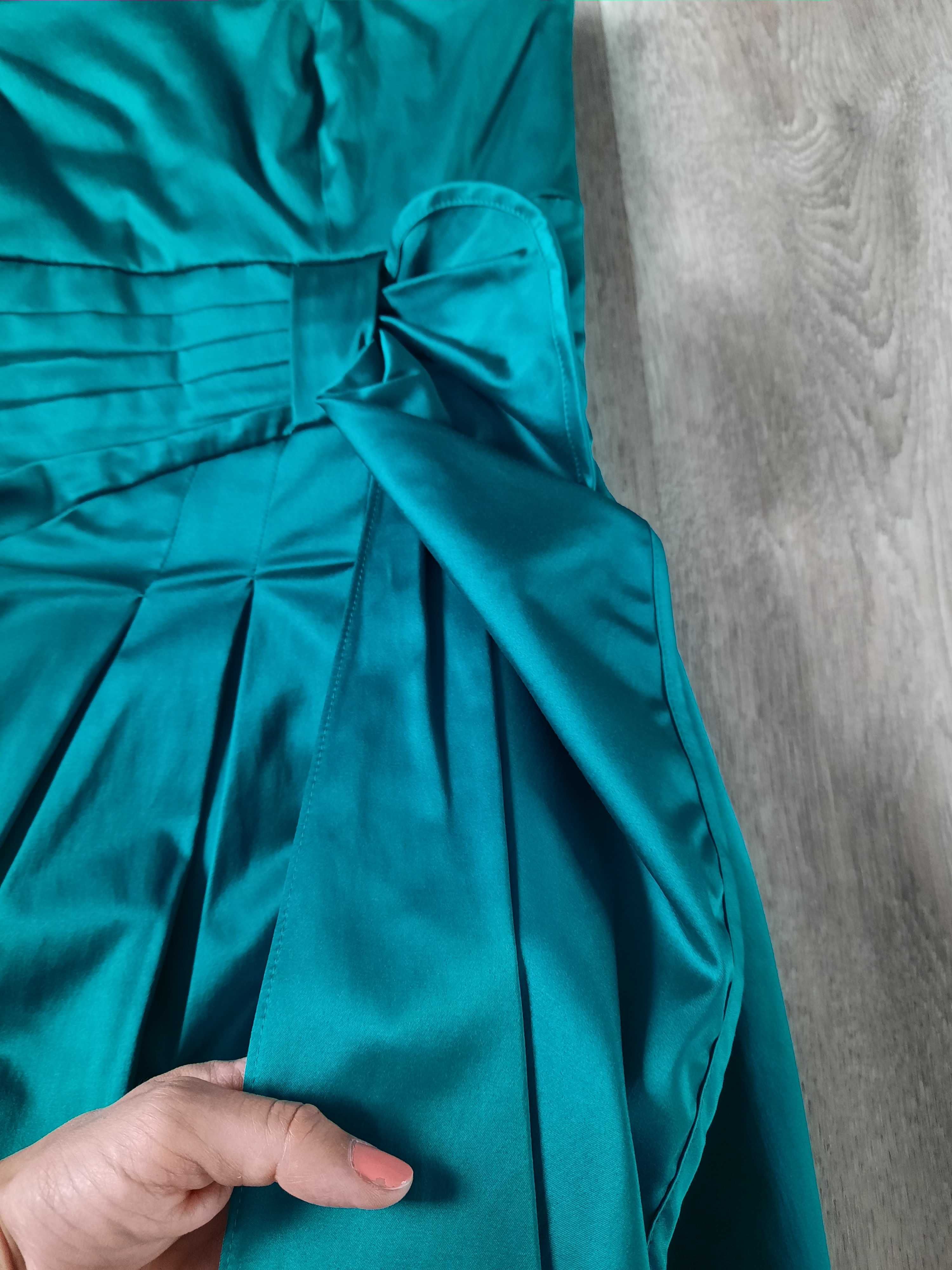 Зеленое коктейльное вечернее платье бюстье мини р. М Et Vous