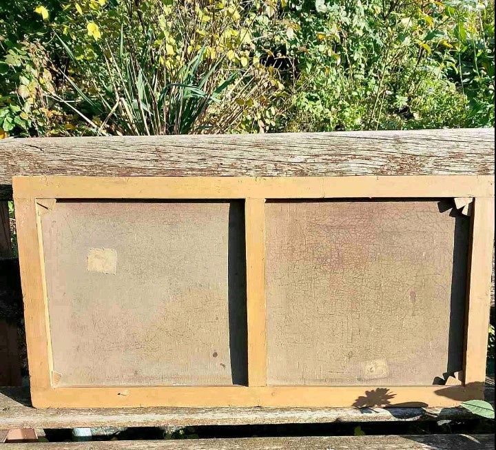 Антикварная картина маслом, на холсте  XIX век .