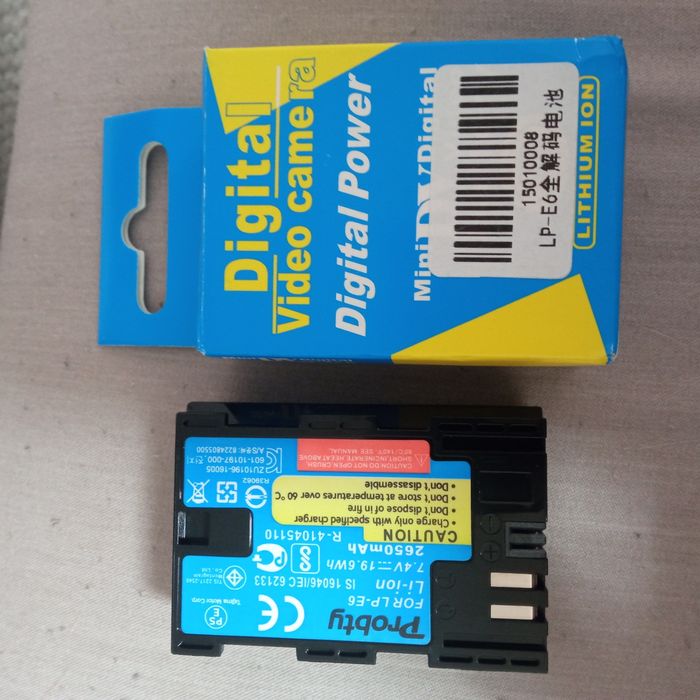 Акумулятор Canon LP-E6 виробник фірма Probty 2650mah