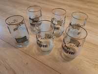 Zestaw sześciu szklanek Berlin, stare szkło, PRL, DDR, kolekcjonerskie