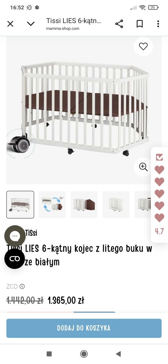 Łóżeczko, kojec dla dziecka