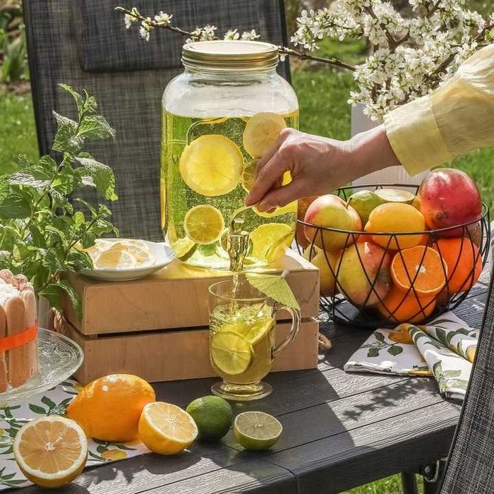 Słoik Z Kranikiem I Stojakiem Lemoniadę Wodę Tadar Don Griffo Gold 4 L