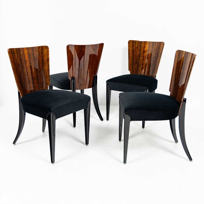 Komplet krzeseł, krzesła Halabala H-214 art deco modernizm lata 50