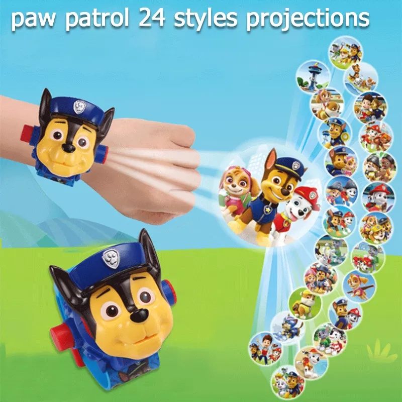 PawPatrolДетские часы сПроекцией Щенячий патрульГонщикМаршалСкайКрепыш