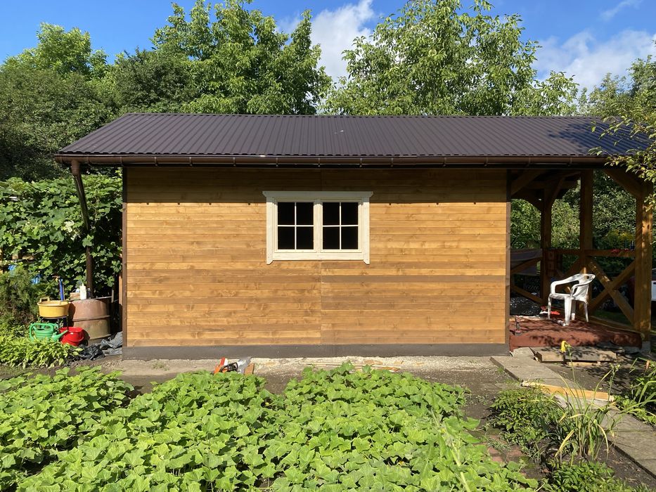 Domek drewniany na dzialke ogrod