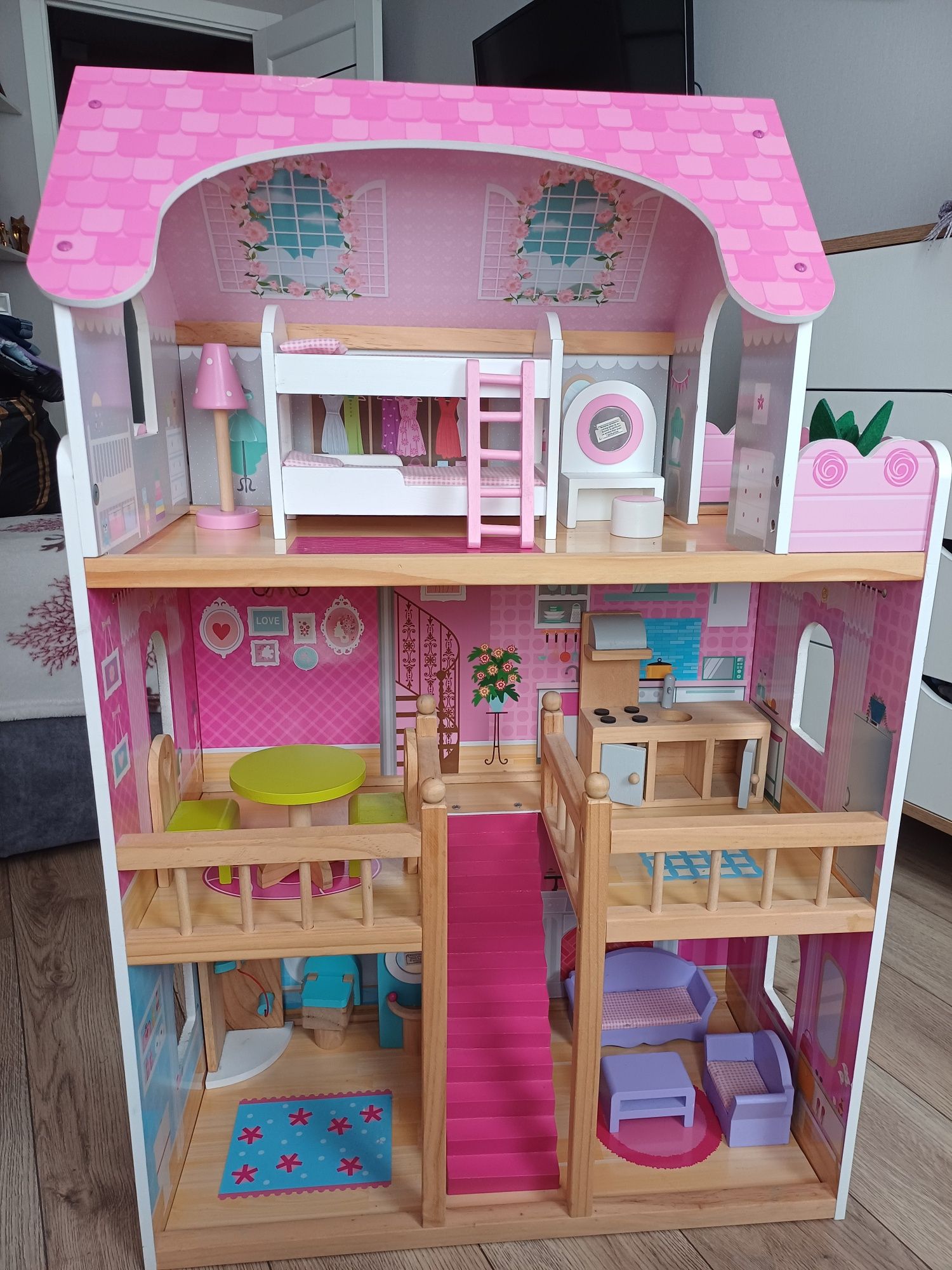 Будинок для ляльок дерево з меблями