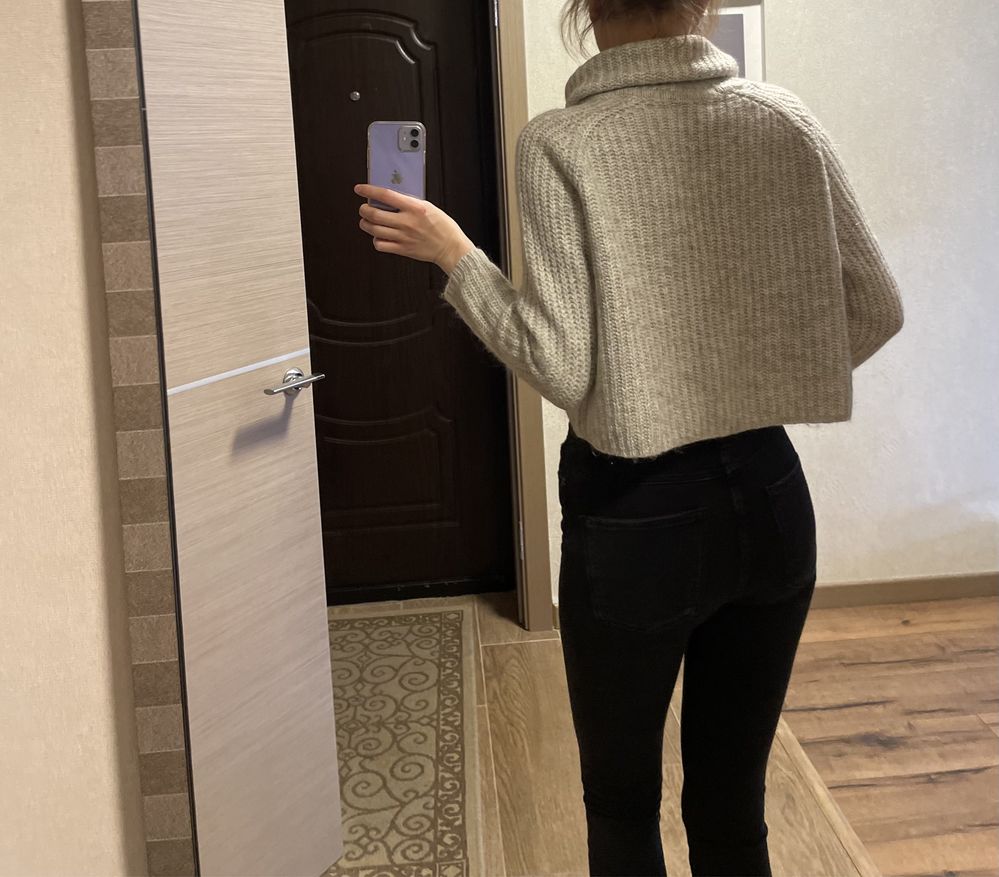 Теплый укороченный свитер топ светр джемпер топ ZARA